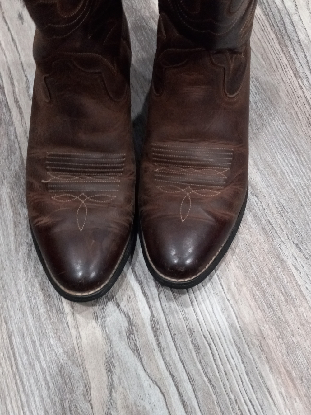 Ariat Western Embroidered Men's Brown Leather Cowboy Bootw Style Size 6.5 - Picture 6 of 16